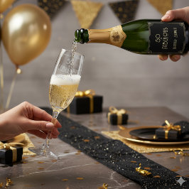 Elegant Art Deco 50 and Fabulous Birthday  スパークリングワインラベル