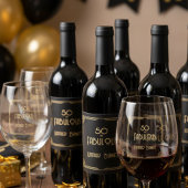 Elegant Art Deco 50 and Fabulous Birthday  ワインラベル