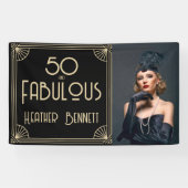 Elegant Art Deco 50 and Fabulous Birthday 横断幕 (横)