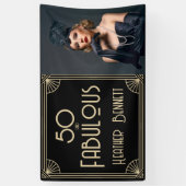 Elegant Art Deco 50 and Fabulous Birthday 横断幕 (縦)