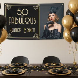 Elegant Art Deco 50 and Fabulous Birthday 横断幕