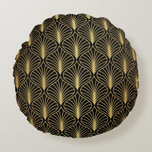 Elegant Art Deco Background. Seamless Abstract Pat ラウンドクッション (正面)