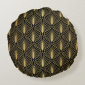 Elegant Art Deco Background. Seamless Abstract Pat ラウンドクッション (裏面)
