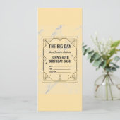 Elegant Art Deco Birthday Invitation on Marble Bac 招待状 (スタンド正面)