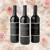 Elegant Art Deco Black Cream Old Money Style ワインラベル