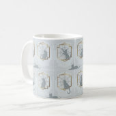 Elegant Art Deco Cats - Light Gray コーヒーマグカップ (正面左)