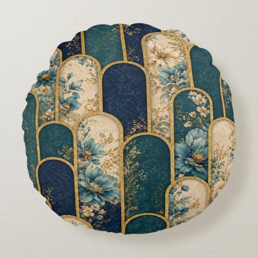 Elegant Art Deco Decorative Cushion ラウンドクッション (正面)