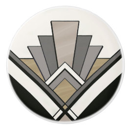 Elegant Art Deco Fan Design セラミックノブ