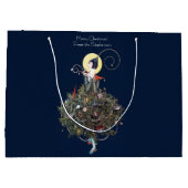 Elegant Art Deco Fashion Christmas Tree Retro ラージペーパーバッグ (裏面)