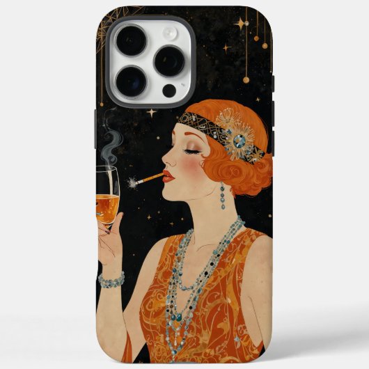Elegant Art Deco Flapper Girl Case-Mate iPhoneケース (裏面)