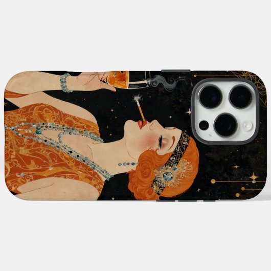 Elegant Art Deco Flapper Girl Case-Mate iPhoneケース (裏面 (横))