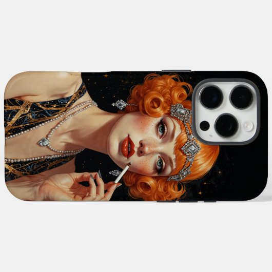Elegant Art Deco Flapper Girl Case-Mate iPhoneケース (裏面 (横))