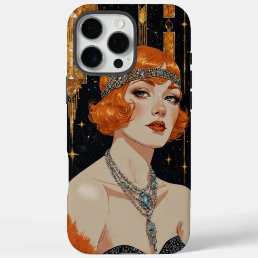 Elegant Art Deco Flapper Girl Case-Mate iPhoneケース (裏面)