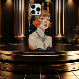 Elegant Art Deco Flapper Girl iPhone 16 Pro Maxケース