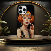 Elegant Art Deco Flapper Girl Case-Mate iPhoneケース