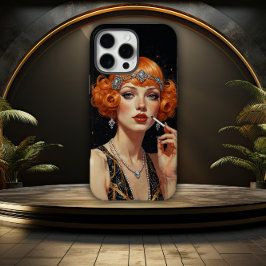 Elegant Art Deco Flapper Girl iPhone 16 Pro Maxケース