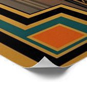 Elegant Art Deco Gatsby Woman Portrait Gold ポスター (角)