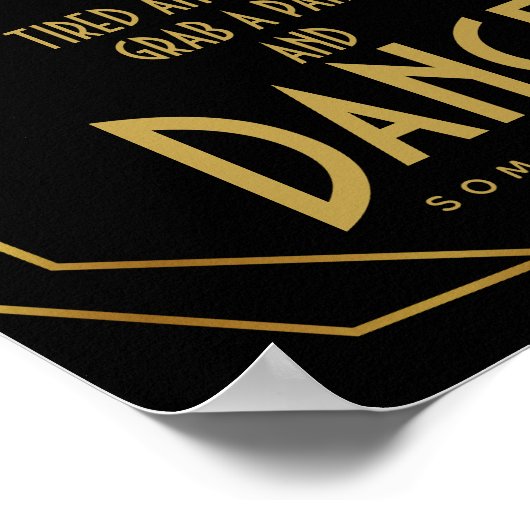 Elegant art deco Gold & Black flip flops ポスター (角)