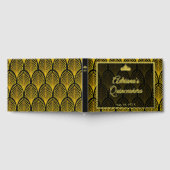 Elegant Art Deco Gold Black Quinceanera ゲストブック (全面)