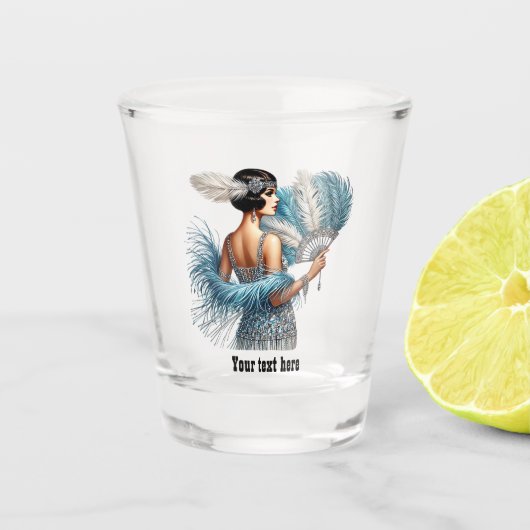 Elegant Art Deco lady customizable ショットグラス (正面)