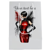 Elegant Art Deco Lady customizable  ミディアムペーパーバッグ (裏面)