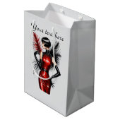 Elegant Art Deco Lady customizable  ミディアムペーパーバッグ (裏面アングル)