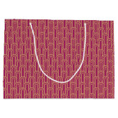 Elegant Art Deco Pattern Arches Pink Gold Chic ラージペーパーバッグ (裏面)