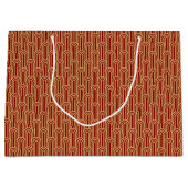 Elegant Art Deco Pattern Arches Red Gold Chic ラージペーパーバッグ (正面)