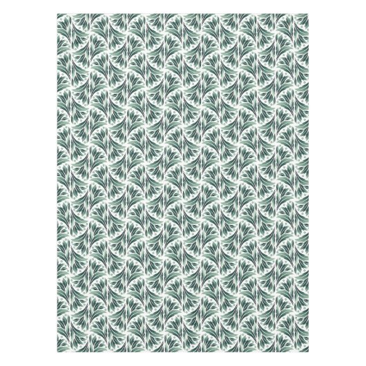 Elegant Art Deco Pattern with Green Foliage テーブルクロス (正面)