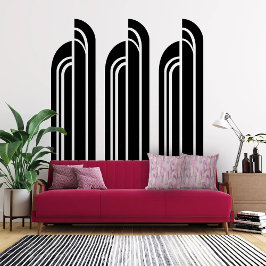 Elegant Art Deco Pink and Mauve クッション