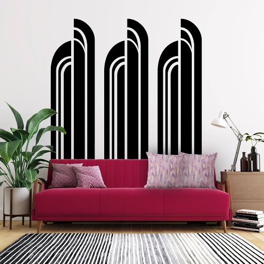 Elegant Art Deco Pink and Mauve クッション