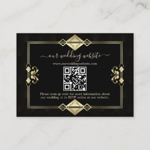 Elegant Art Deco QR Code for 1920s-Style Vegas Cas エンクロージャーカード