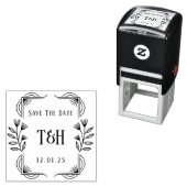 Elegant Art Deco Save The Date Monogram セルフインキングスタンプ (インサイチュ)