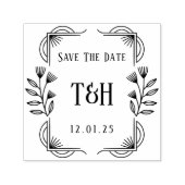 Elegant Art Deco Save The Date Monogram セルフインキングスタンプ (デザイン)