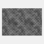 Elegant Art Deco Silver Patterns ラッピングペーパーシート (正面3)