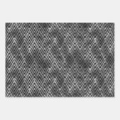 Elegant Art Deco Silver Patterns ラッピングペーパーシート (正面)