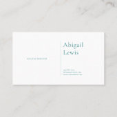 Elegant Art Deco Teal Geometric Diamond Gold Line 名刺 (裏面)