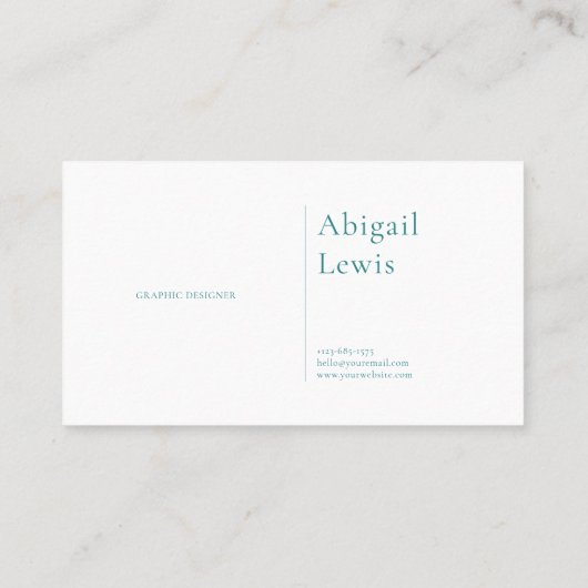 Elegant Art Deco Teal Geometric Diamond Gold Line 名刺 (裏面)