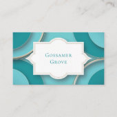 Elegant Art Deco Teal Scallop Frame Layered Circle 名刺 (正面)