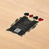 Elegant Art Deco Vegas Casino Night Graduation  アクリル招待状 (レイダウン)