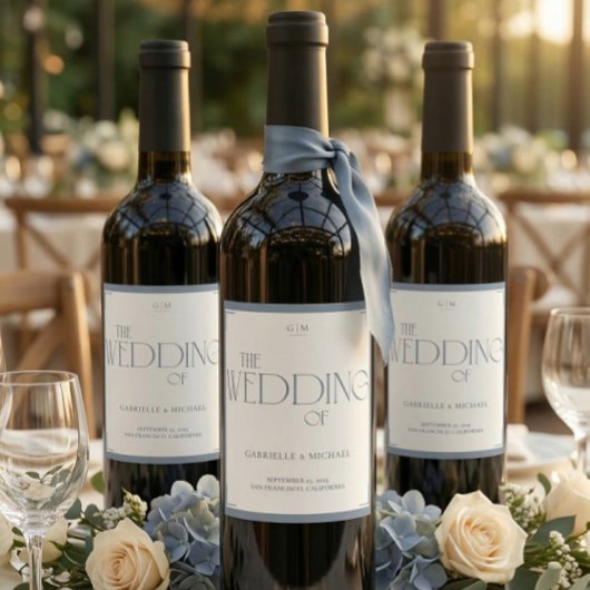 Elegant Art Deco Wedding Welcome Sign ワインラベル