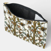 Elegant art nouveau botanical  bee stain glass アクセサリーポーチ (見開き)