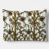 Elegant art nouveau botanical  bee stain glass アクセサリーポーチ (裏面)