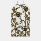 Elegant art nouveau botanical  bee stain glass ギフトタグ (正面)