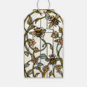 Elegant art nouveau botanical  bee stain glass ギフトタグ (裏面)