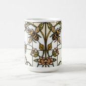 Elegant art nouveau botanical  bee stain glass コーヒーマグカップ (中央)
