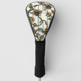 Elegant art nouveau botanical  bee stain glass ゴルフヘッドカバー