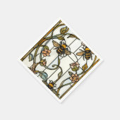 Elegant art nouveau botanical  bee stain glass スタンダードカクテルナプキン (角)