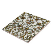 Elegant art nouveau botanical  bee stain glass タイル (側面)