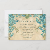 Elegant Art Nouveau Floral Wedding サンキューカード (正面)